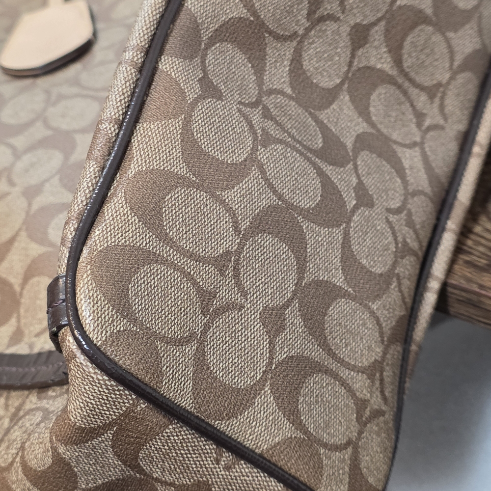 Coach Tan and Brown Signature Tote - Picture 7 of 8